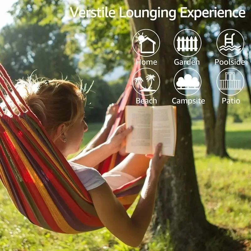 Outdoor Camping Hammock - 1 Buah Tempat Tidur Gantung Kanvas