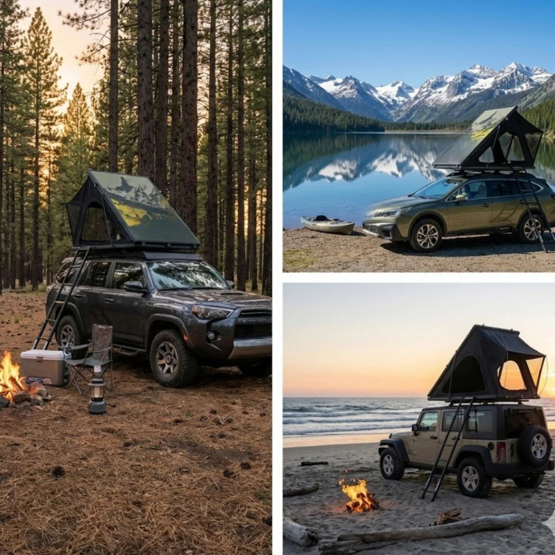Outdoor Camping Tent Waterproof - Tenda Atap Mobil Serat Karbon Aluminium