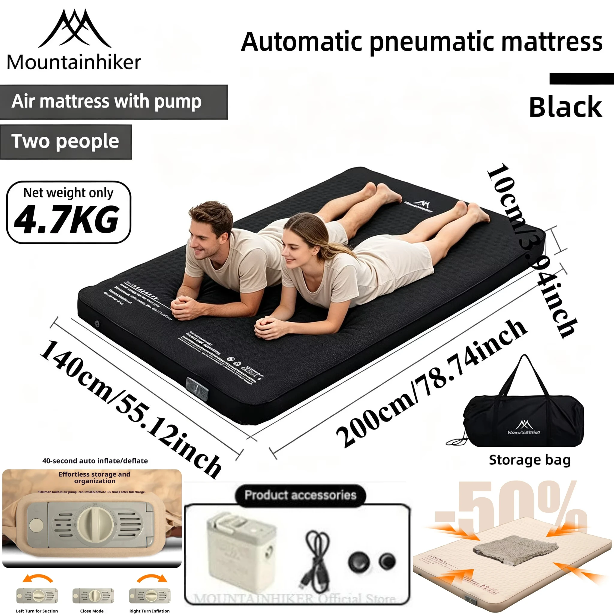 Outdoor Camping Mattress - MOUNTAINHIKER Kasur Tiup Cheese Camp Bed