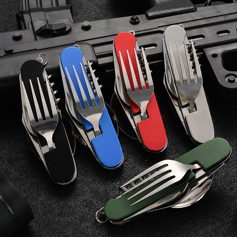 Outdoor Y Camping - Peralatan makan lipat 4 in 1,