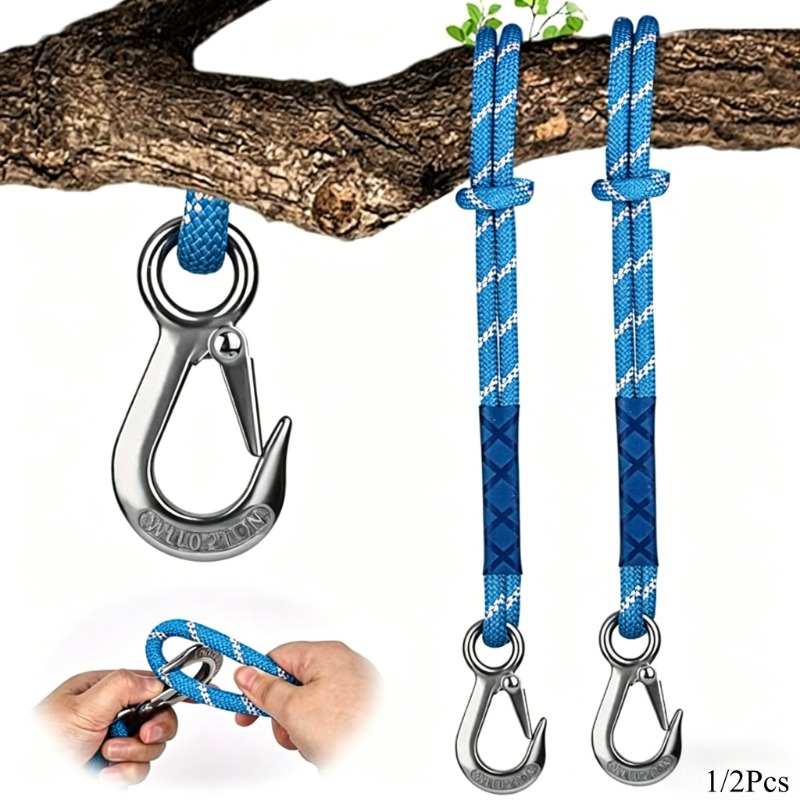 Outdoor Camping Hammock - 1/2 Buah Tali Nilon dengan Pengait