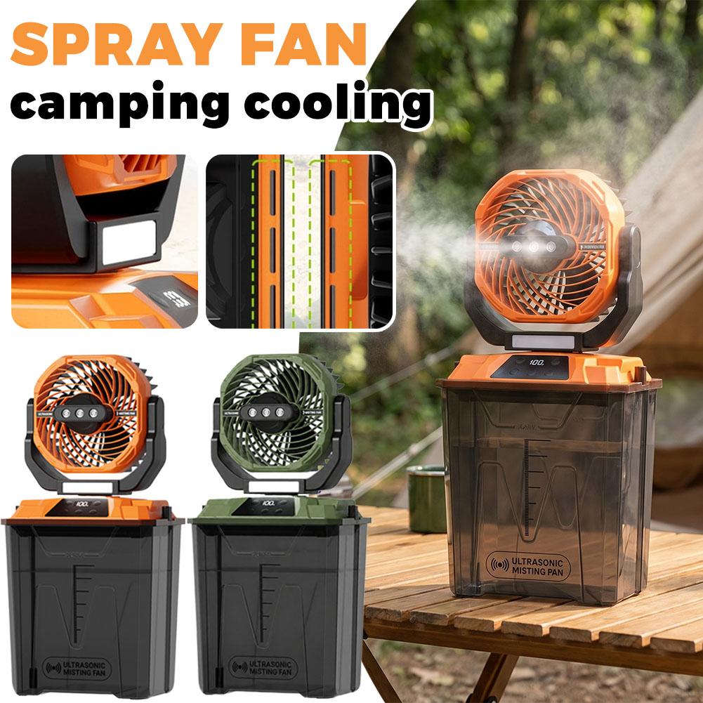 Outdoor Camping Misting Fan - Kipas Angin Outdoor Baru dengan Lampu