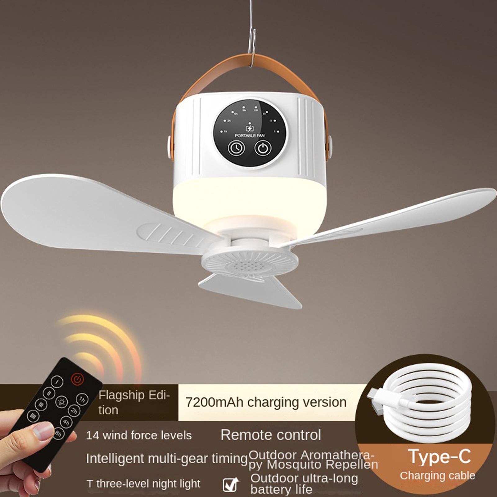 Outdoor Camping Misting Fan - Kipas Gantung Isi Ulang 7200mAh 4