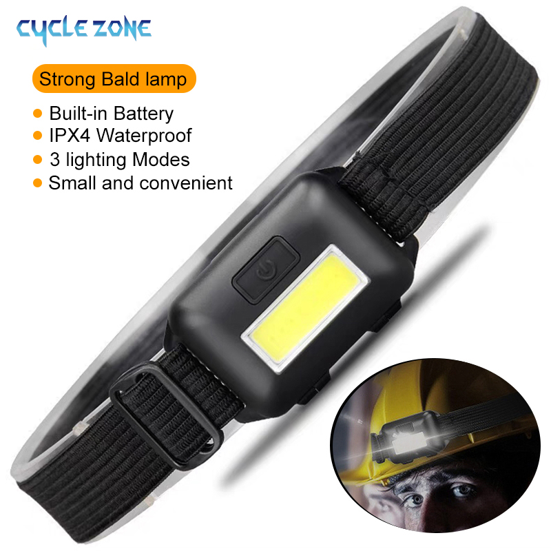 Outdoor Camping Zone - Lampu depan COB LED Mini, senter