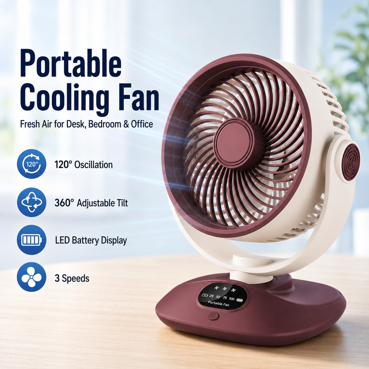 Outdoor Camping Misting Fan - Kipas Desktop Sirkulator Udara Turbo Isi