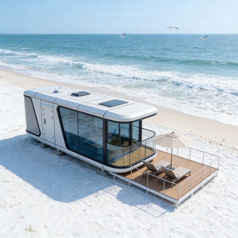 Outdoor Camping House - Rumah Kontainer Kapsul Baja Modern 40ft
