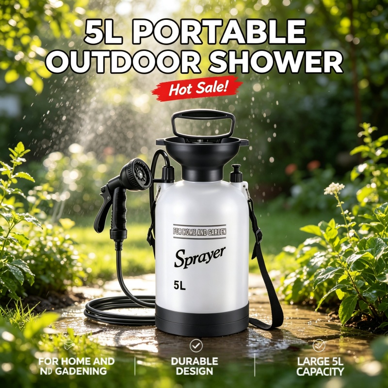 Portable Camping Shower - Botol Semprot Tekanan Manual 5L untuk
