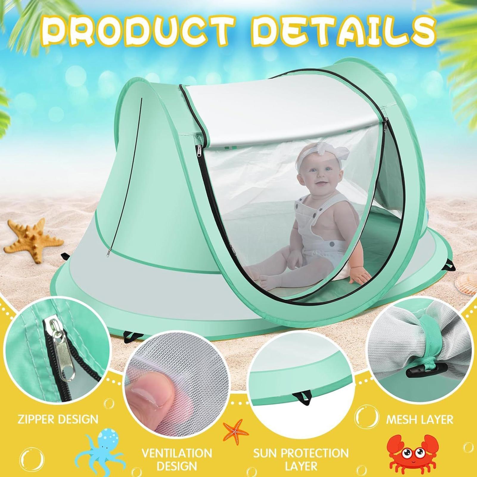 Tenda Pantai Bayi Lipat Anti U - Outdoor Camping Automatic Quick Opening Tent ulasan dan harga