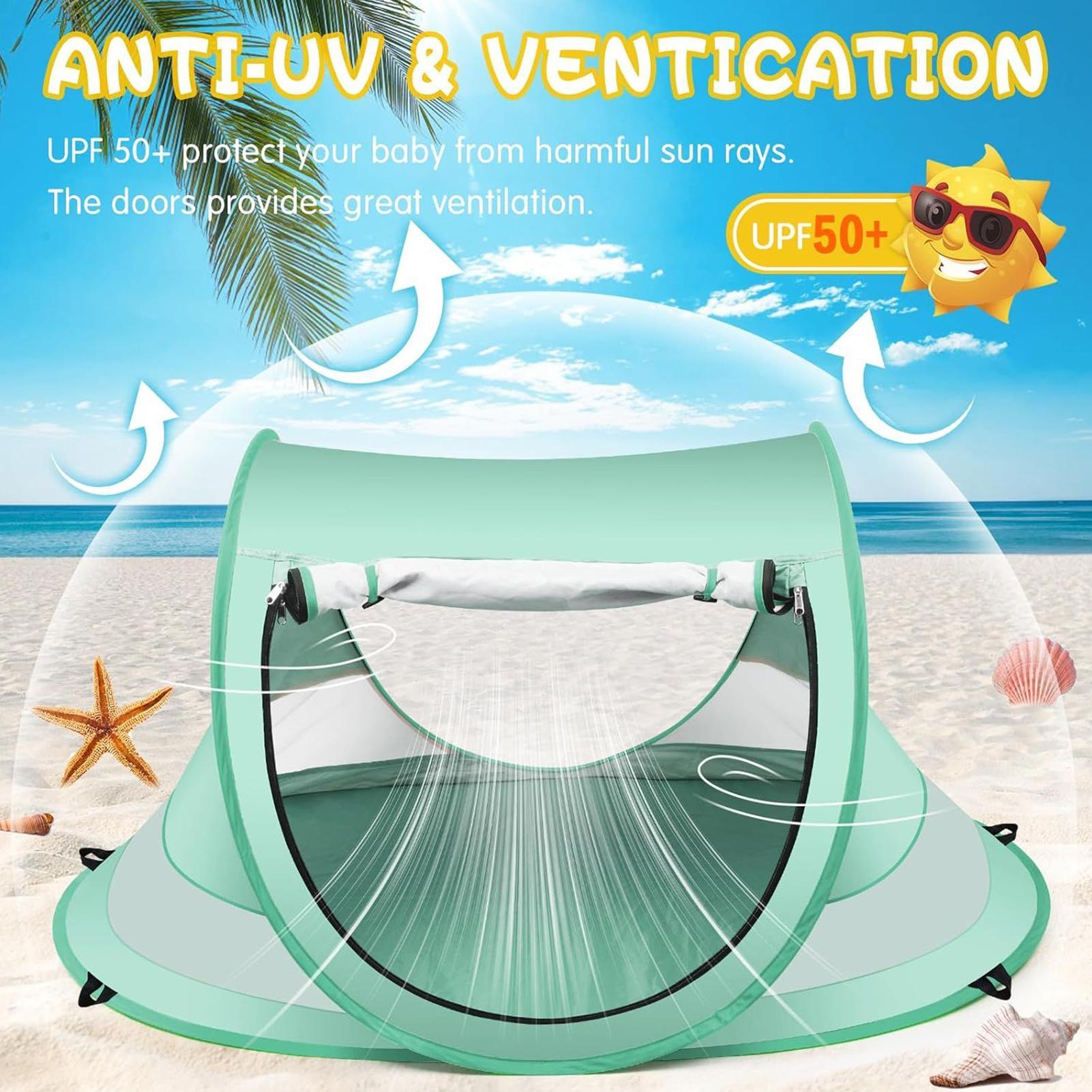 Tenda Pantai Bayi Lipat Anti U - Outdoor Camping Automatic Quick Opening Tent ulasan dan harga