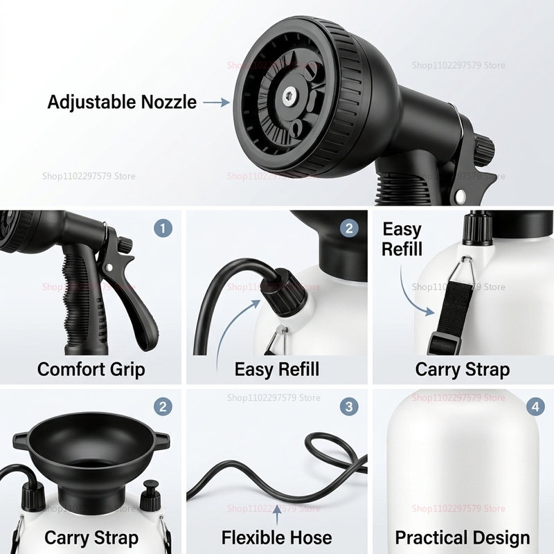 Pompa Manual Mandi Portabel 5L - Portable Camping Shower ulasan dan harga