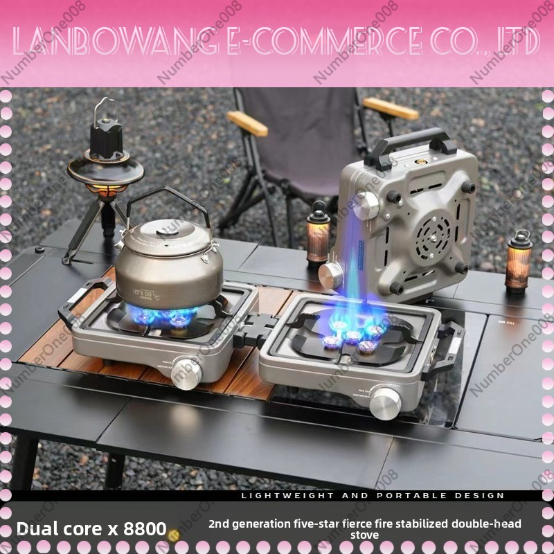 Kompor Camping Lipat Dua Tungk - Outdoor Camping Gas Stove ulasan dan harga