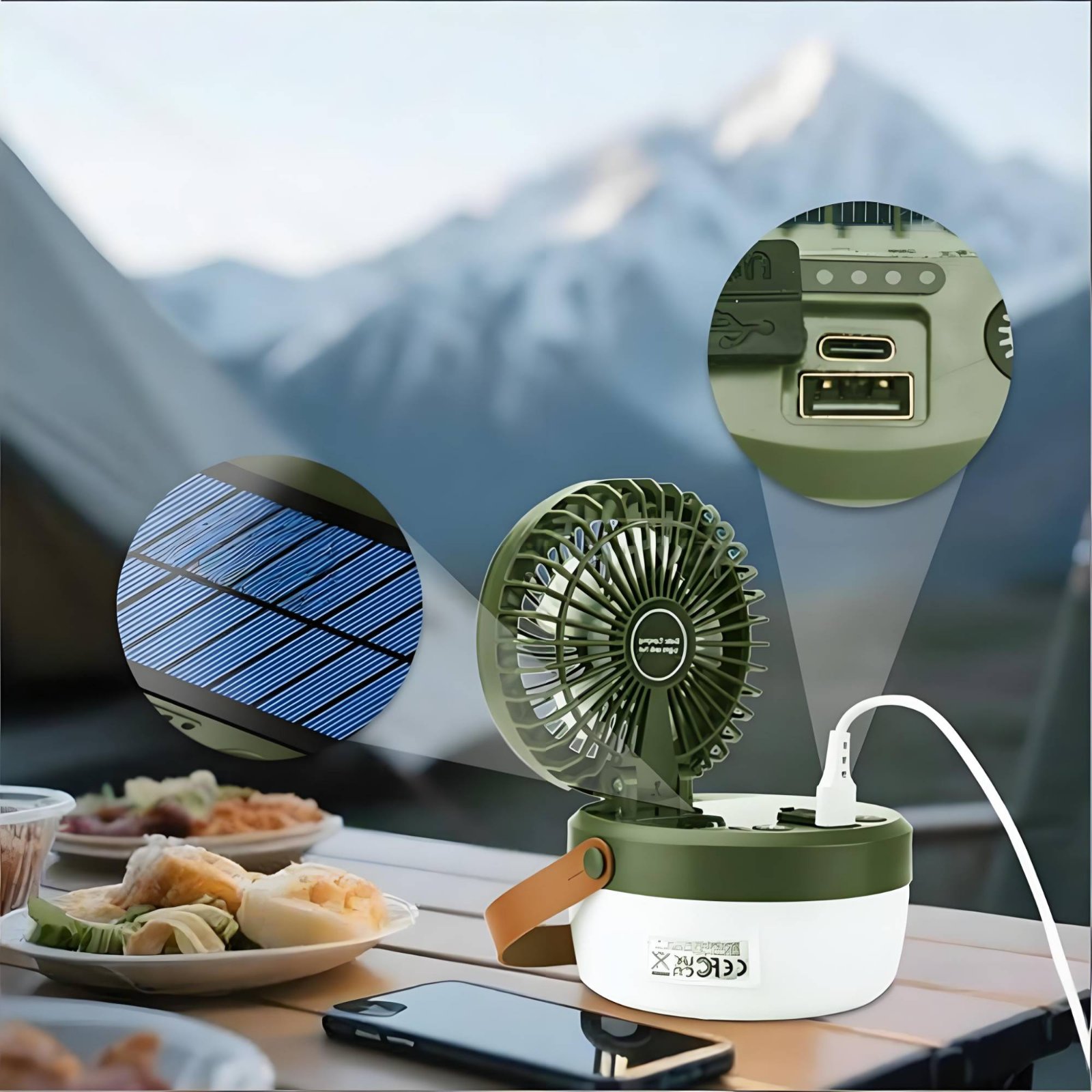 Lampu Kipas Tenaga Surya untuk - Outdoor Camping Fans ulasan dan harga