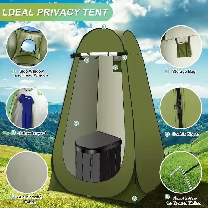 ‌ Tenda Toilet Pop-Up Portabel - Outdoor Camping Automatic Quick Opening Tent ulasan dan harga