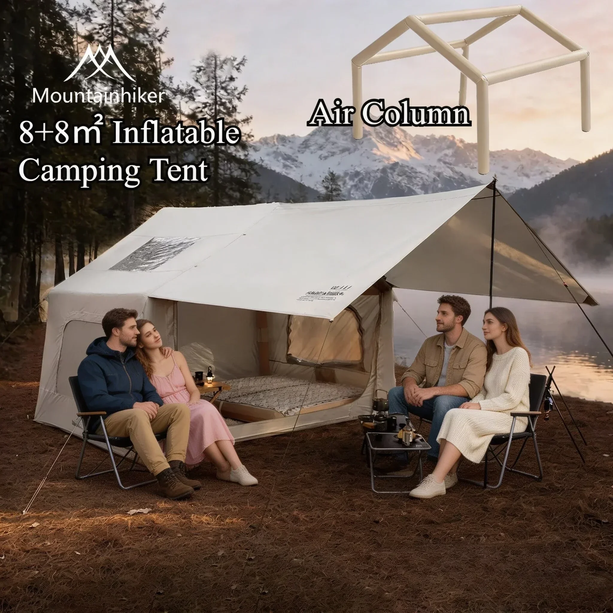 8+8 ㎡   Tenda Camping Tiup MOU - Outdoor Camping House ulasan dan harga