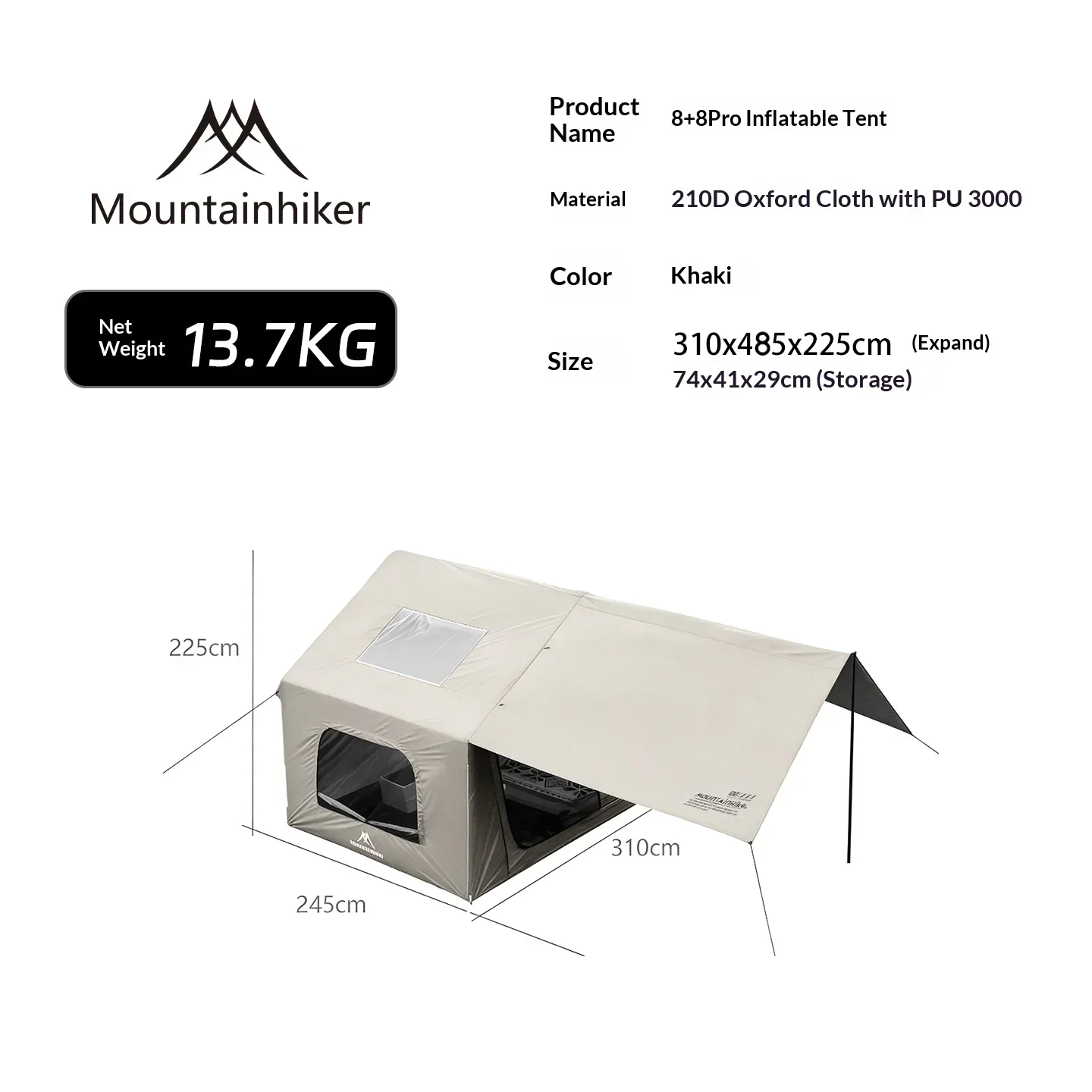 8+8 ㎡   Tenda Camping Tiup MOU - Outdoor Camping House ulasan dan harga