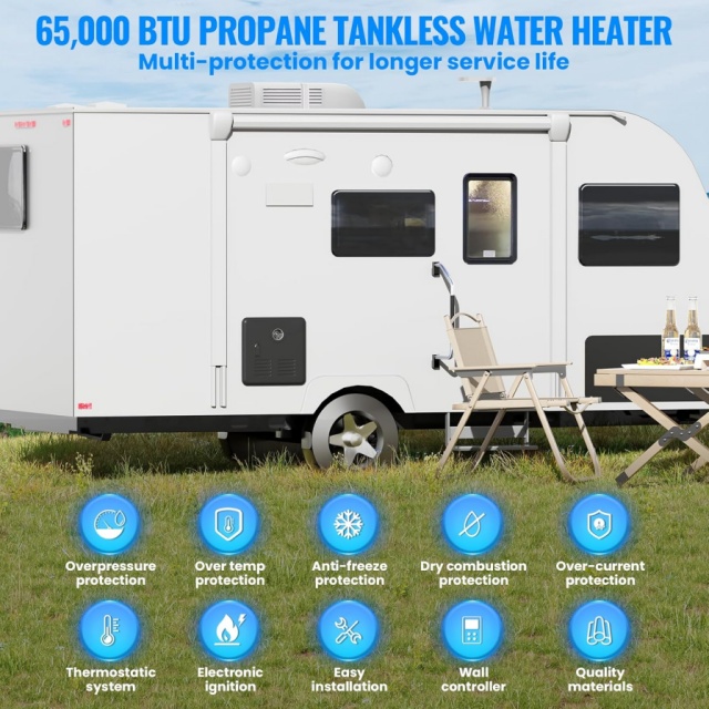 Pemanas Air Gas Portabel 12V u - Portable Camping Shower ulasan dan harga