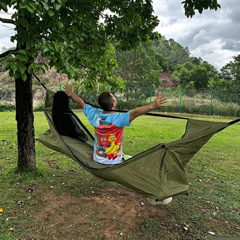 Hammock Datar dengan Kelambu,  - Outdoor Camping Hammock ulasan dan harga