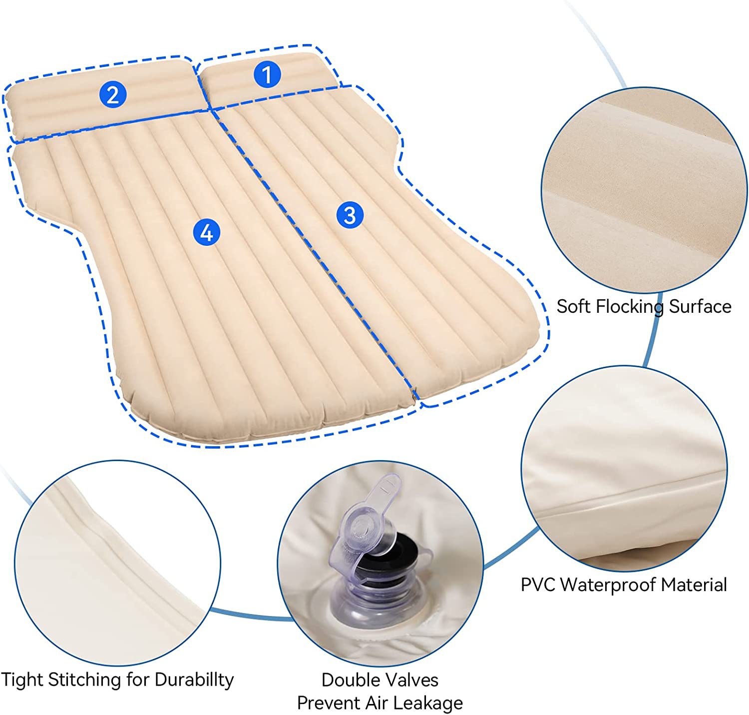 Tempat tidur tiup mobil portab - Outdoor Camping Mattress ulasan dan harga