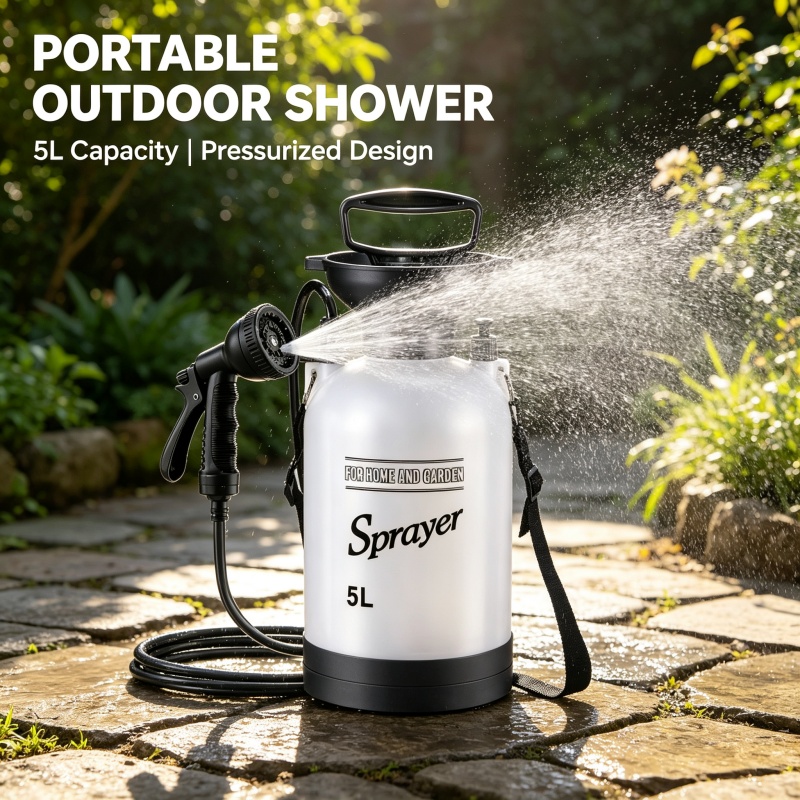 Botol Semprot Tekanan Manual 5 - Portable Camping Shower ulasan dan harga
